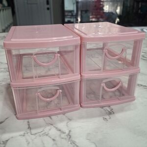 Mini Pink Stackable Storage Drawers